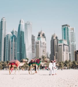 skyscrappers in city